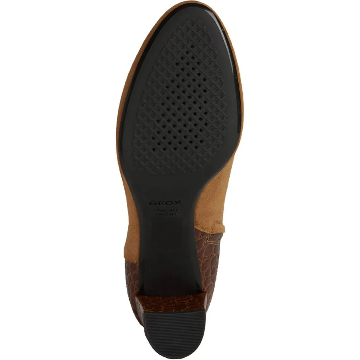 Femme Geox Bottines^Bottines en Cuir & Velours de Cuir Pheby 80 cognac - Talon 8 cm