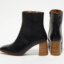 Bottines en Cuir Alba noires - Talon 8,5 cm-Apologie New