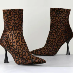 Femme Rotta Bottines^Bottines en Cuir Asia leopard - Talon 9.5 cm