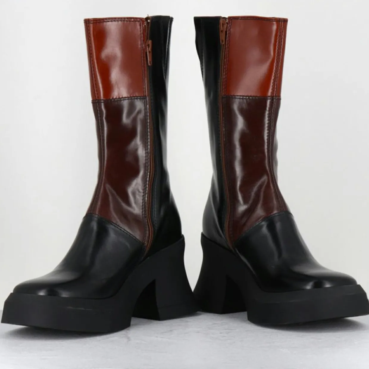 Femme E8 By Miista Bottines^Bottines en Cuir belinda marron - Talon : 10cm