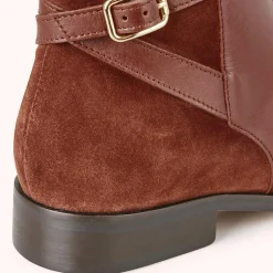 Femme Cosmoparis Bottines^Bottines en Cuir bi-matière Varenne marron