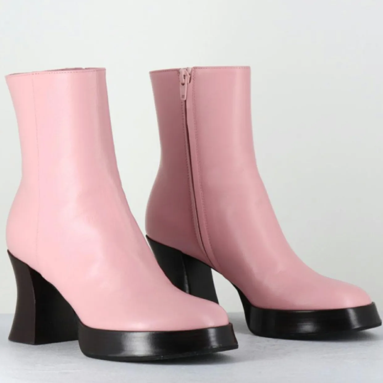 Femme Garrice Lab Bottines^Bottines en Cuir blau roses - Talon : 7.5cm