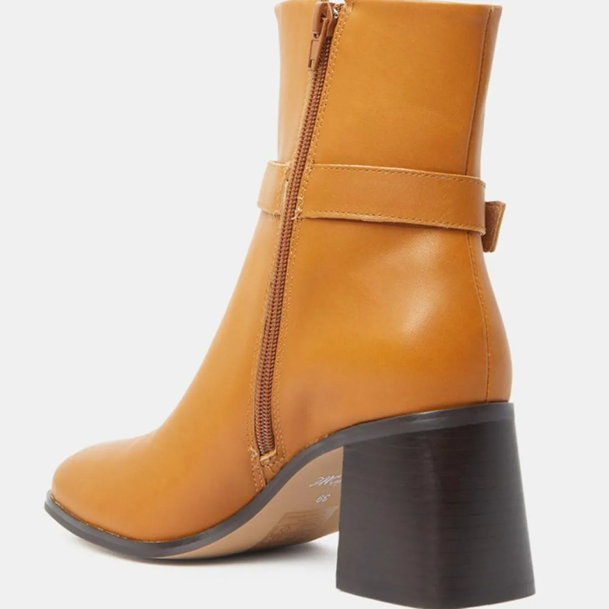 Femme Galeries Lafayette Bottines^Bottines en Cuir boucle recouverte camel - Talon 6 cm