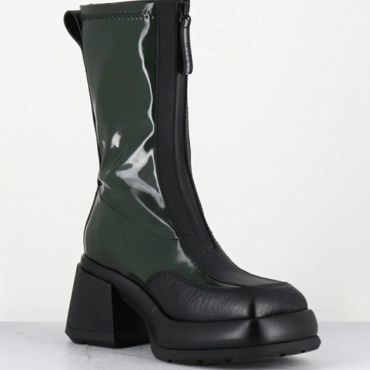Bottines en Cuir camila vertes - Talon : 8cm-E8 By Miista Online