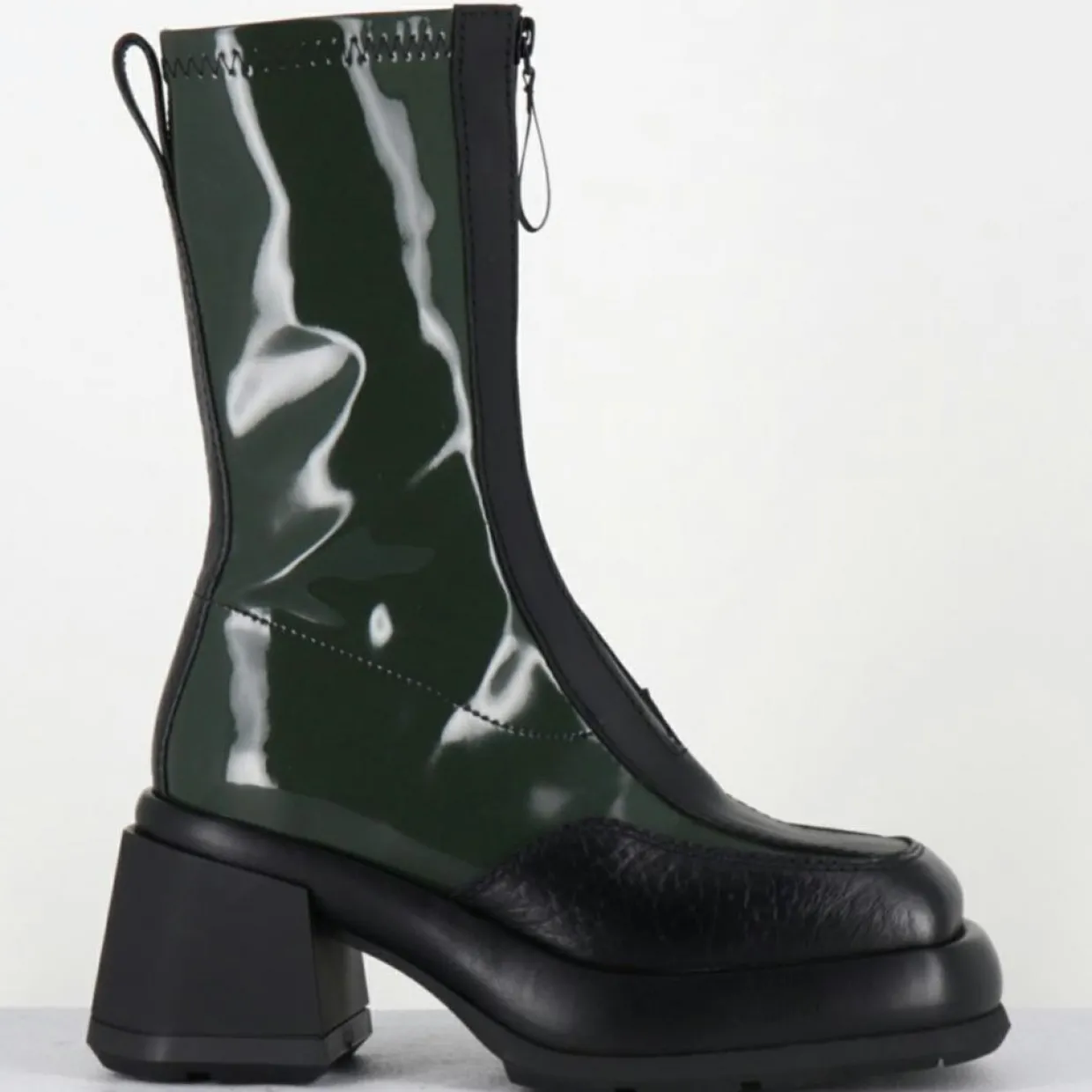 Bottines en Cuir camila vertes - Talon : 8cm-E8 By Miista Online
