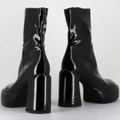 Bottines en Cuir E3527 noires - Talon : 9.5 cm-Elena Iachi Outlet