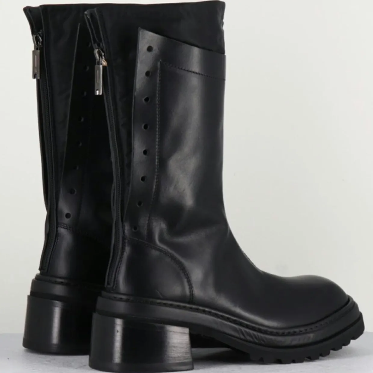Femme Lemargo Bottines^Bottines en Cuir es noires - Talon : 5cm