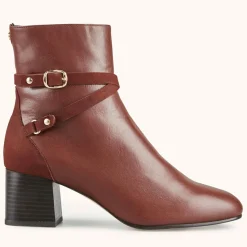 Bottines en Cuir et Velours de Cuir Zolana marron - Talon 5 cm-Cosmoparis