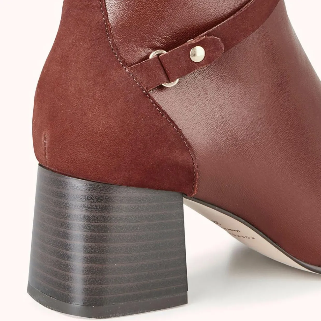 Bottines en Cuir et Velours de Cuir Zolana marron - Talon 5 cm-Cosmoparis