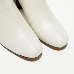 Bottines en Cuir Julia beiges - Talon 7,5 cm-Apologie Clearance