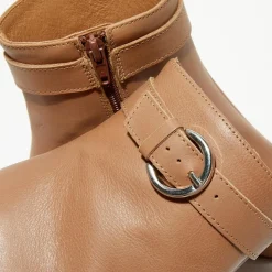 Bottines en Cuir Julia camel - Talon 7,5 cm-Apologie New