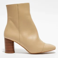 Femme Apologie Bottines^Bottines en Cuir Lena café au lait - Talon 8 cm