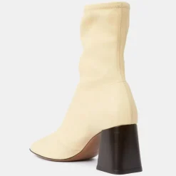 Bottines en Cuir Lepus jaune pâle - Talon 7 cm-Neous Discount