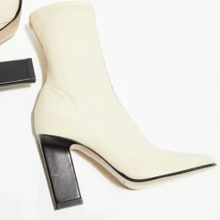 Bottines en Cuir Lesly beiges - Talon 9,5 cm-Wandler Clearance