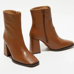 Femme Apologie Bottines^Bottines en Cuir Lorina camel - Talon 8,5 cm