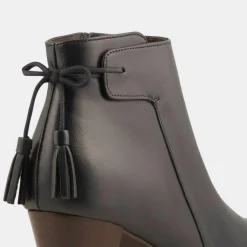 Femme Minelli Bottines^Bottines en Cuir Marie marine foncé - Talon 7 cm