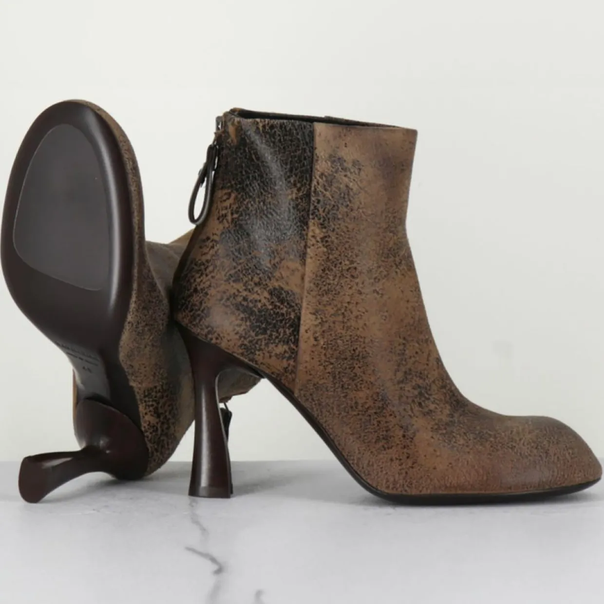 Bottines en Cuir marron - Talon 9 cm-Premiata Clearance