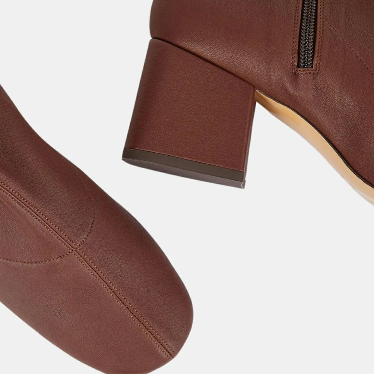 Femme By Far Bottines^Bottines en Cuir Maya marron - Talon 6,5 cm