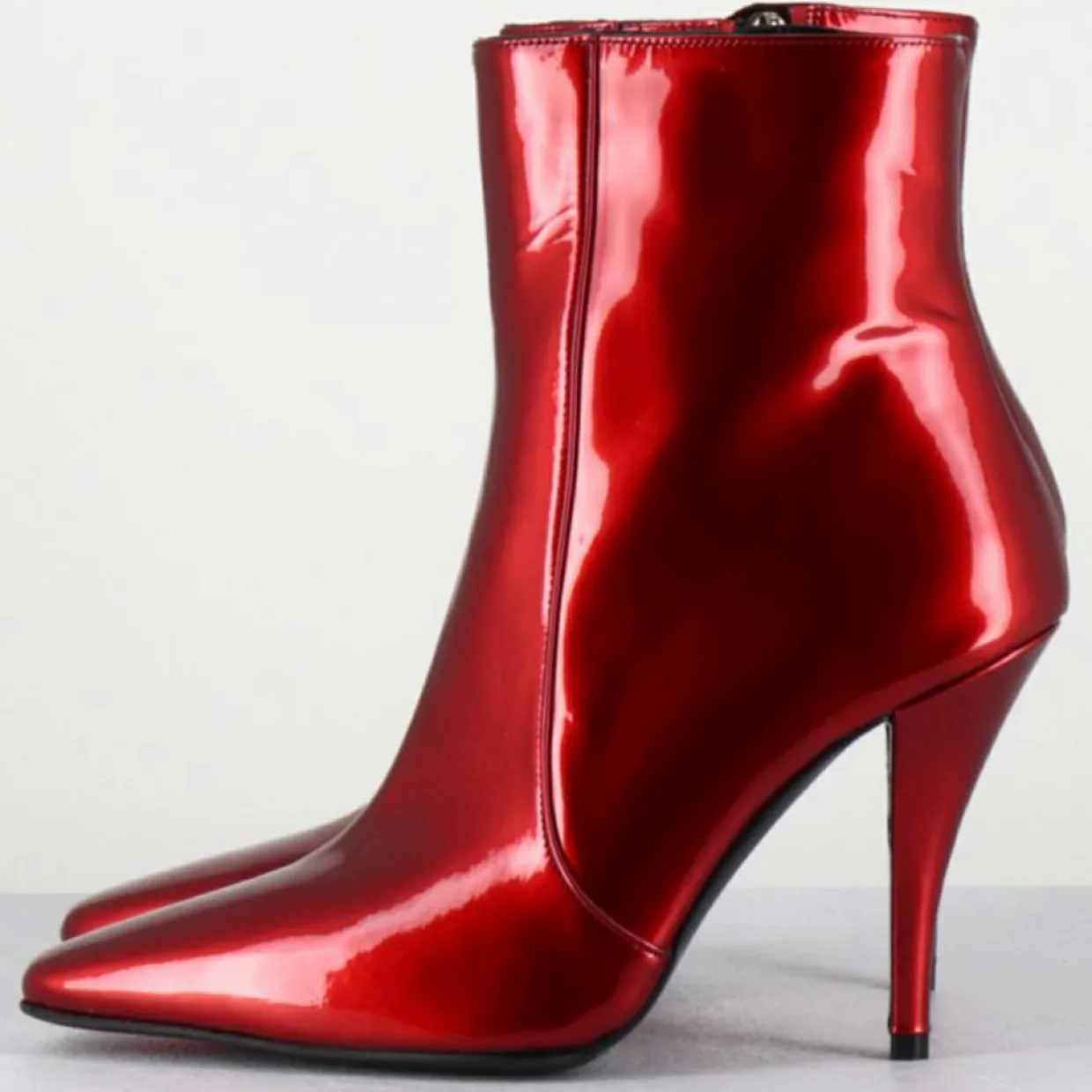 Bottines en Cuir mecha galaxie rouges - Talon : 9.5cm-Garrice Lab Best
