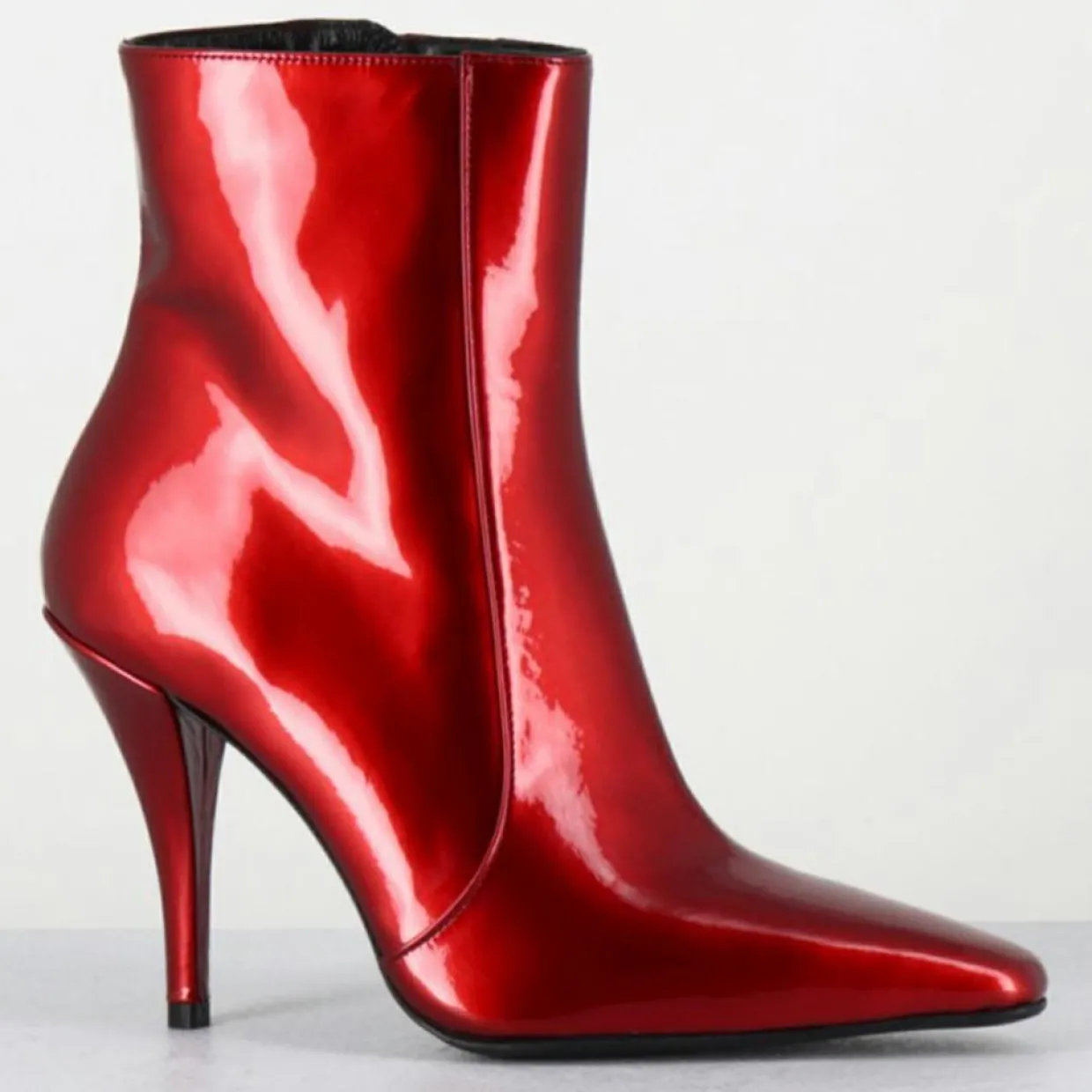 Bottines en Cuir mecha galaxie rouges - Talon : 9.5cm-Garrice Lab Best