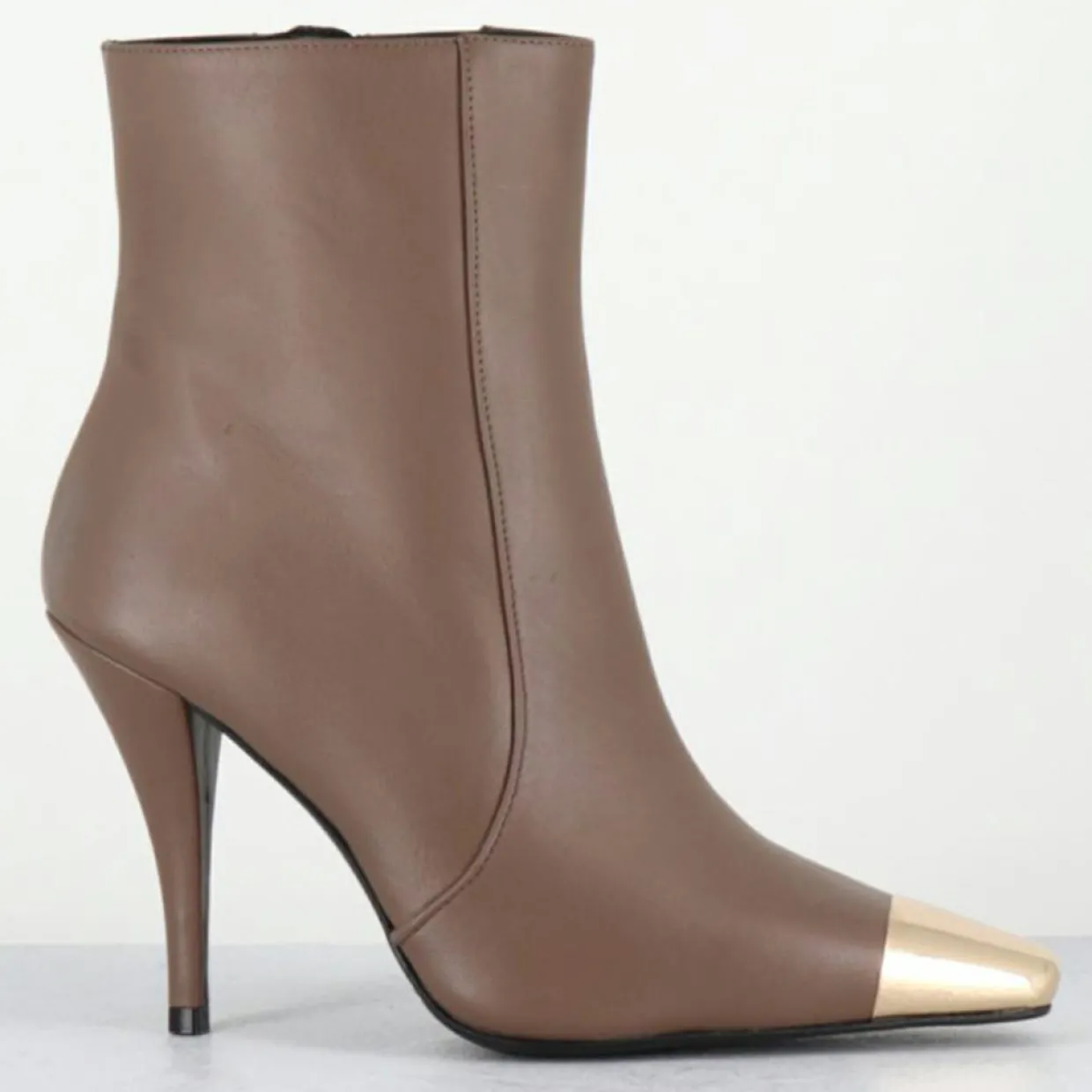Femme Garrice Lab Bottines^Bottines en Cuir mecha grège - Talon : 9.5cm