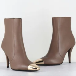 Femme Garrice Lab Bottines^Bottines en Cuir mecha grège - Talon : 9.5cm