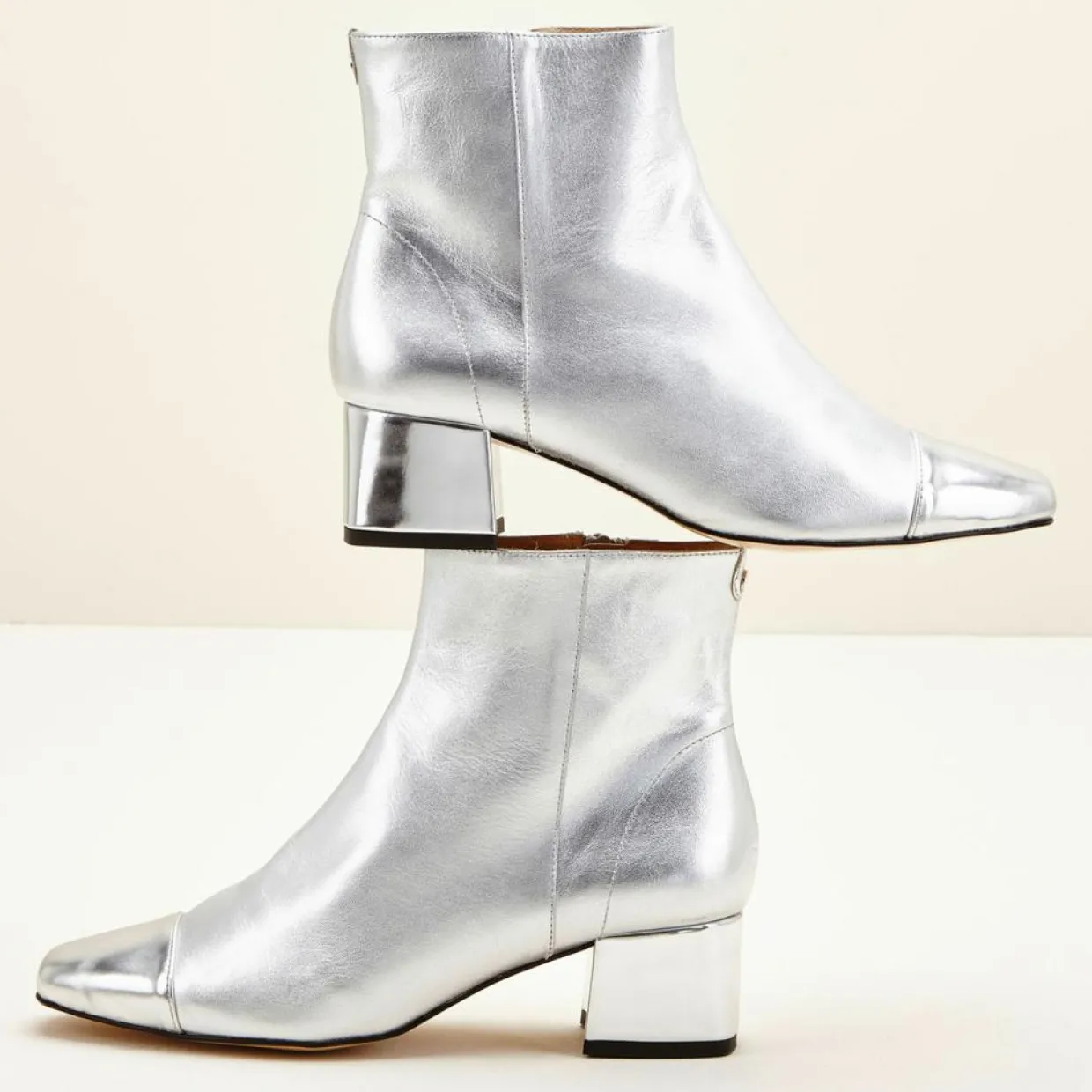 Bottines en Cuir métallisé Camilia argentées-Cosmoparis Best