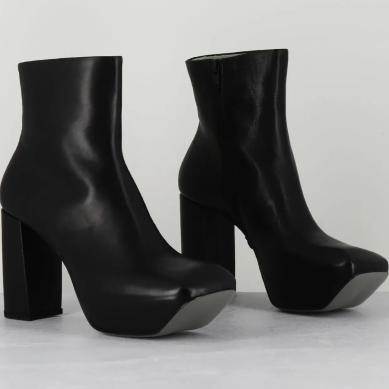 Bottines en Cuir noires-Malloni