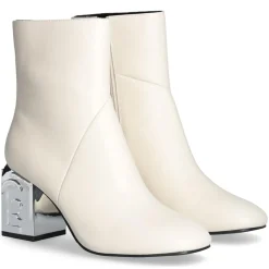 Femme Liu-Jo Bottines^Bottines en Cuir Sara blanches - Talon 7 cm