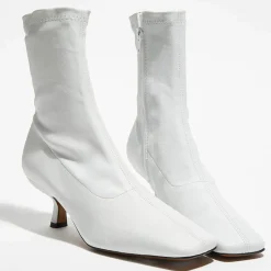 Femme By Far Bottines^Bottines en Cuir Socks blanches - Talon 5,5 cm