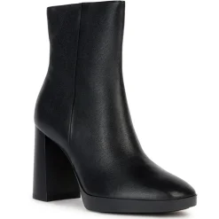 Bottines en Cuir Teulada noires - Talon 9 cm-Geox Sale