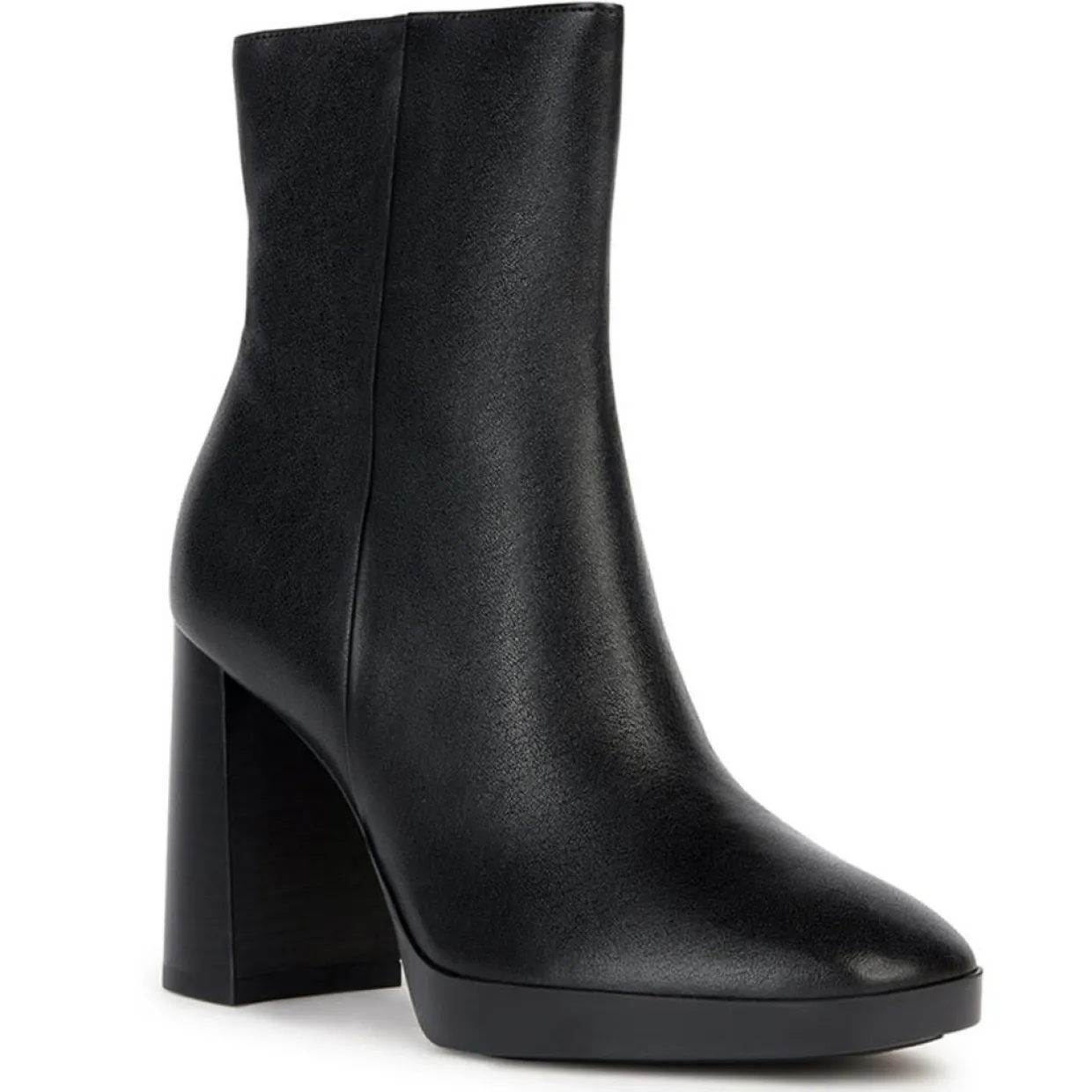 Bottines en Cuir Teulada noires - Talon 9 cm-Geox Sale