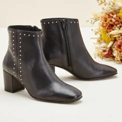 Femme Cosmoparis Bottines^Bottines en Cuir Wiley noires - Talon 6 cm