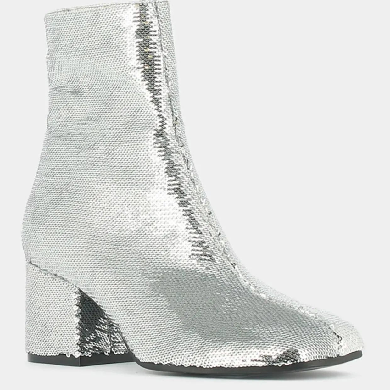 Bottines en Sequins Darlene Bis argentées - Talon 6.5 cm-Jonak Discount