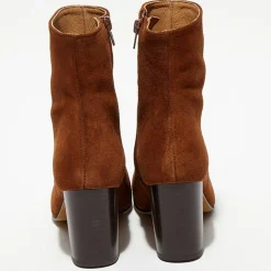 Femme Apologie Bottines^Bottines en Velours de Cuir Ginny camel - Talon 7,5 cm