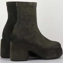 Bottines en Velours de Cuir grises - Talon 8 cm-Vic Matie Sale