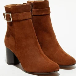 Femme Apologie Bottines^Bottines en Velours de Cuir Pia camel - Talon 7,5 cm
