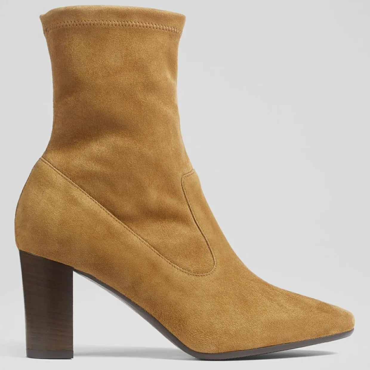 Femme L.K. Bennett Bottines^Bottines en Velours de Cuir Alice cognac - talon 7.5 cm