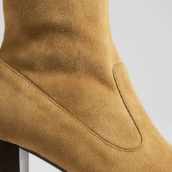 Femme L.K. Bennett Bottines^Bottines en Velours de Cuir Alice cognac - talon 7.5 cm