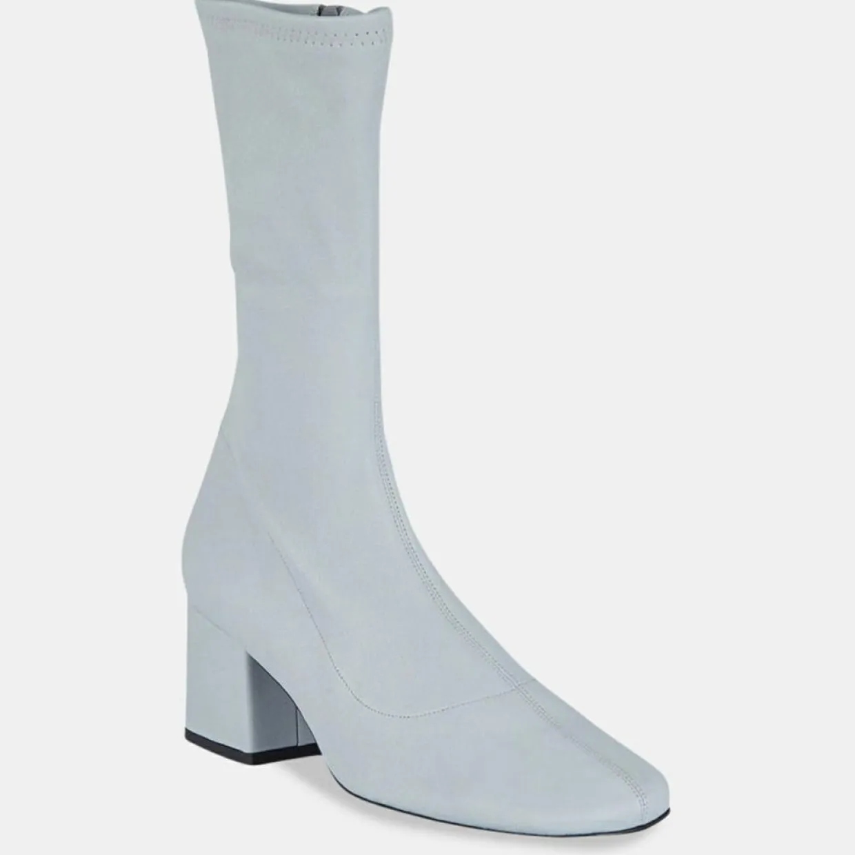 Femme By Far Bottines^Bottines en Velours de Cuir Maya bleues - Talon 6,5 cm
