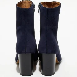Femme Apologie Bottines^Bottines en Velours de Cuir Ginny marine - Talon 7,5 cm