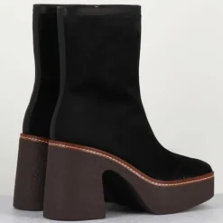 Femme Garrice Lab Bottines^Bottines en Velours de Cuir Carla noires - Talon 9 cm