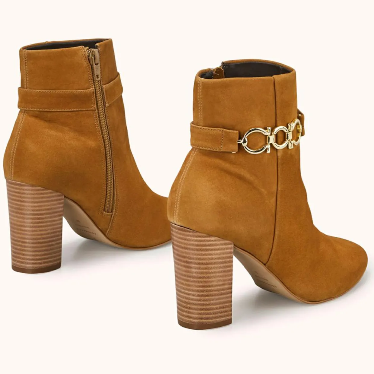 Femme Cosmoparis Bottines^Bottines en Velours de Cuir Reina tabac - Talon 8 cm