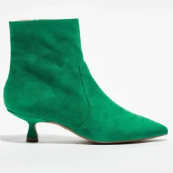 Femme Stuart Weitzman Bottines^Bottines en Velours de Cuir Melena 50 vertes - Talon 5.5 cm