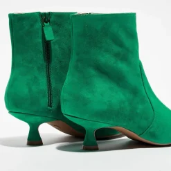 Femme Stuart Weitzman Bottines^Bottines en Velours de Cuir Melena 50 vertes - Talon 5.5 cm