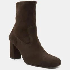 Bottines en Velours de Cuir marron - Talon 8 cm-Avril Gau New