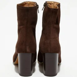 Femme Apologie Bottines^Bottines en Velours de Cuir Ginny marron - Talon 7,5 cm