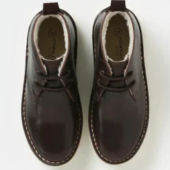 Enfant Cyrillus Garçon^Bottines fourrées en Cuir marron foncé