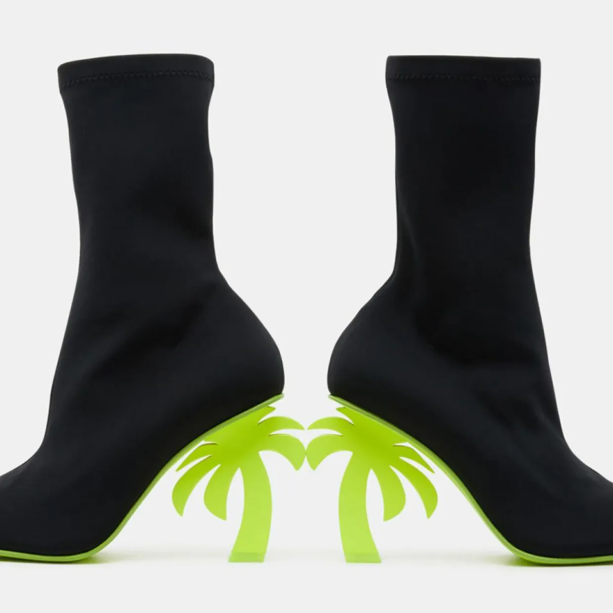 Bottines Palm Heel noir/jaune - Talon 10 cm-Palm Angels Sale