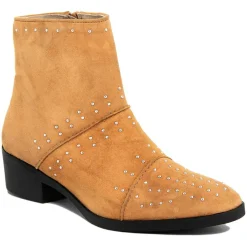 Femme Lab78 Bottines^Bottines plates en Velours de Cuir Eleonore curry